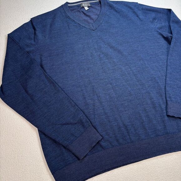 Ibex Sweater Men's XL Blue Merino Wool V Neck Long Sleeve Pullover‎ 1324407 - Picture 6 of 12